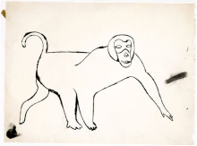 Monkey, ca.1959, Tusche und Graphit auf Papier, 45,7 x 61cm