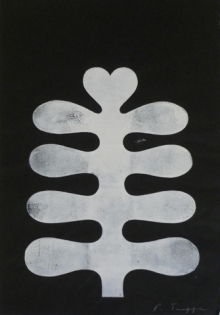 o.T., 2008, Ölpigment auf Papier, 63,5 x 41,5 cm