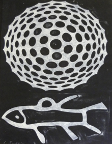 o.T., 2008, Ölpigment auf Papier, 93,5 x 63,5 cm