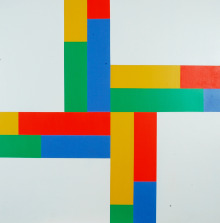 Vier gleiche Gruppen, 1976, Öl auf Leinwand, 80 x 80 cm