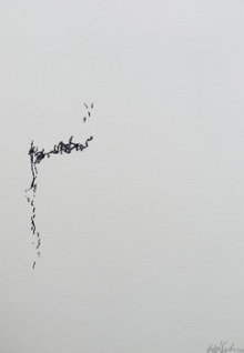 Gedankenspuren 14, 2011, Permanenter Filzstift auf Papier, 35,5 x 25,2 cm  