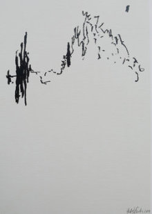 Gedankenspuren 13, 2011, Permanenter Filzstift auf Papier, 35,5 x 25,2 cm