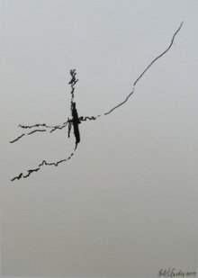 Gedankenspuren 12, 2011, Permanenter Filzstift auf Papier, 35,5 x 25,2 cm 